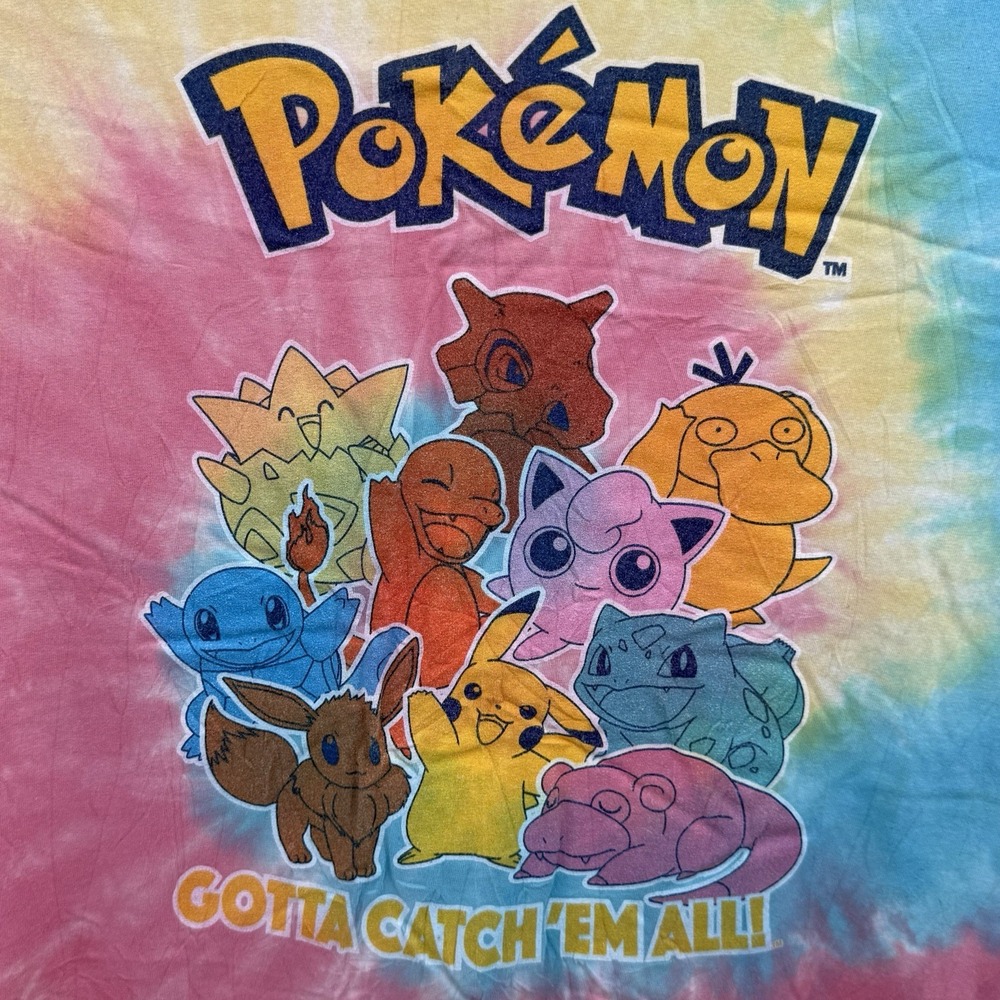 Pokémon Graphic T Shirt Small Tie Dye Nintendo Game Freak Gotta Catch Them All